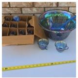 Carnival glass punch bowl