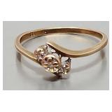 10kF Yellow Gold & Diamond  Ri g Size 6.5  1.28g