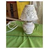 Vintage Lenox porcelain snowflake lamp