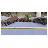 Old truck and car decor and sleigh