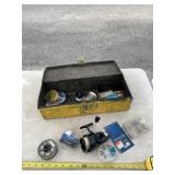 Garcia Mitchell reel, tackle box and fishing line