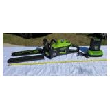 Greenworks Pro 60 volt lithium battery chainsaw