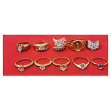 Fashion Gold Toned Rings Size 6-9