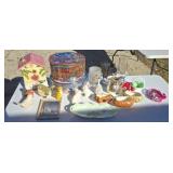 Cookie Jar, ceramic potatoes, tins and more