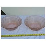 Pink depression glass large bowls
