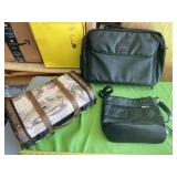 Expressions leather carrying business case, wood