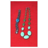 Fashion Necklace & Turquoise Inspired Bracelet