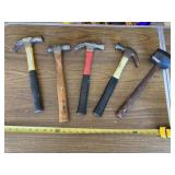Claw hammers and rubber mallet