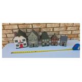 wooden house-shaped canisters