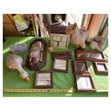 Mirrors, llama, goose and candle hanging sconce