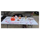 Mushroom figurines copper teapot and more