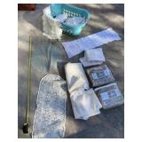 Curtains, Doileys and basket