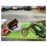 Extension cords and box of #1 copper wire