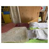 Curtains, tablecloth and table setting decor