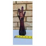 MCM Amethyst 5 Finger Swung Glass Vase