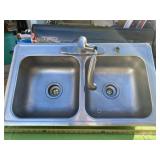 33 wide x 19 length aluminum sink