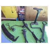 Shoe stretcher, cow leg cuffs( used when milking