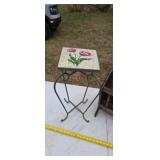 Magazine rack metal side table.