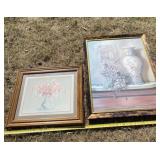 25.5 x 31.5 framed vase with flower print and