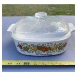Two quart Corning Ware casserole dish with lid