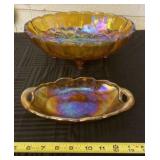 Indiana Glass Marigold Carnival glass footed