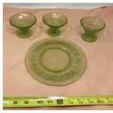 Uranium glass plate and desert dishes