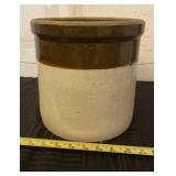 Two tone stoneware crock.