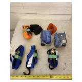 New and used ratchet straps.