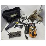 Performance drill black& Decker circular saw, bit