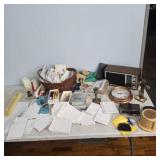 Office supplies, candles, radio and more