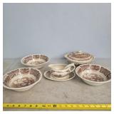 Alfred Meakin Fair Winds brown transferware