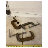 Craftsman 5 inch and Jorgensen 4 inch c clamps.