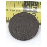 1864 2 Cent Shield Nickel