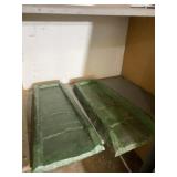 Down spout  splash blocks.