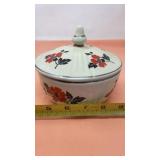 HALLS red Poppy bowl with lid top has been