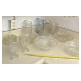 Manhattan pattern clear glass bowl, glass