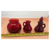 Vintage Avon Strawberry Bath Foam Ruby Red Glass