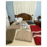 Blankets, laundry basket, new puppy pads, heating