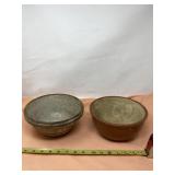 Textured glaze stoneware mixing bowl and brown