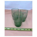 Libbey Spanish green swirl tumblers