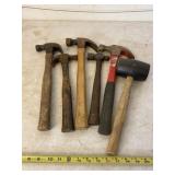 Rubber mallet and hammers.