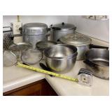 Stock pots, pressure cooker, strainers, grater