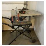 Craftsman 15 amp 10 inch table saw on wheels.