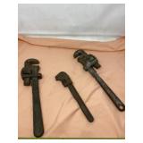 Vintage pipe wrenches.