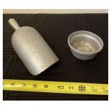 Coco malt cast aluminum bowl and scoop.