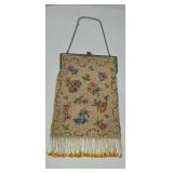 1920s floral glass beaded purse