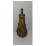 Civil War era copper and brass powder flask