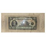 1935 Canadian $1 bank note the first series