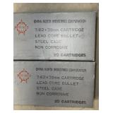 Two boxs of Norinco 7.62X39 mm count of 40.