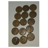Wheat pennies from the 40s and 50s